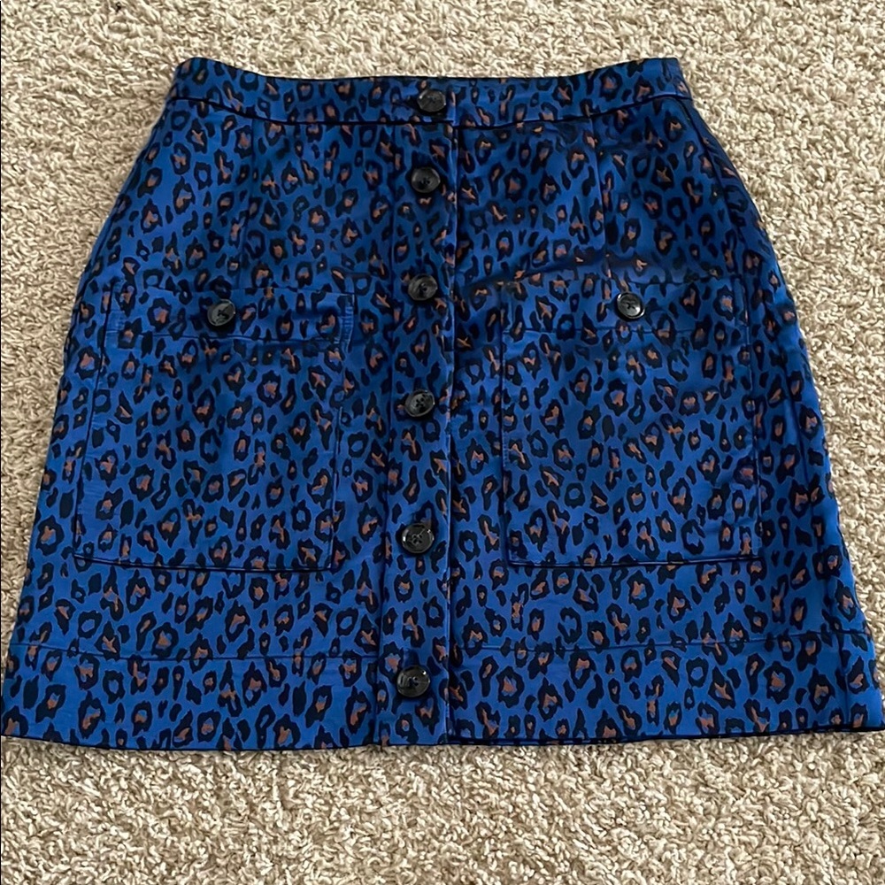 Banana Republic Leopard Print Button-Front Skirt